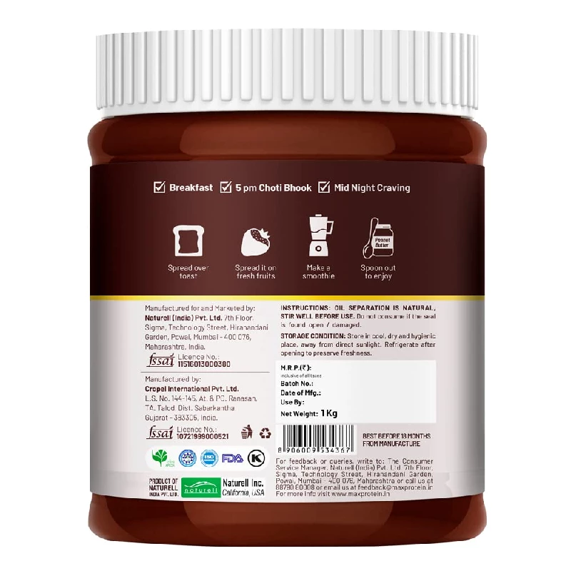 RiteBite Max Protein Peanut Butter Spread, Choco Creamy, 1 kg-2.webp